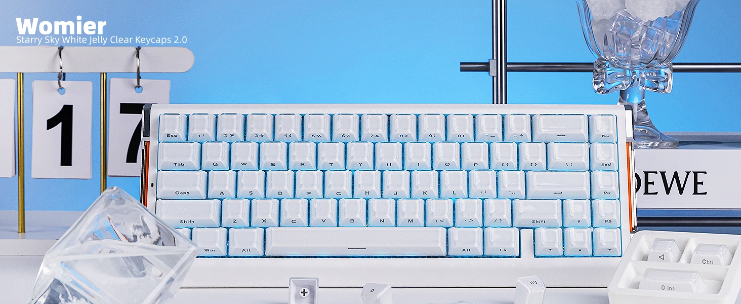 Translucent Crystal Keycaps, Jelly Clear Keycaps