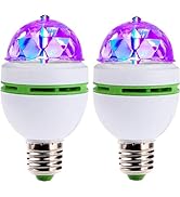 NAWTOR RGB Color Rotating Bulb, E27 3W LED Bulbs Colored LED Strobe Light Bulb Multi Crystal Stag...