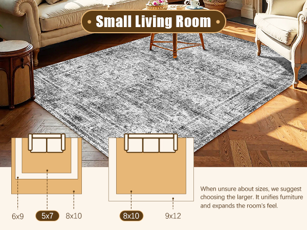 HIRUG Washable Area Rug