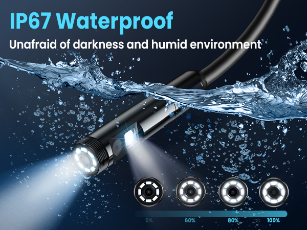 Vorth Endoscope Camera with Light, 4.3&amp;#34; IPS Screen 1080P Borescope Tools with 8 LED Lights