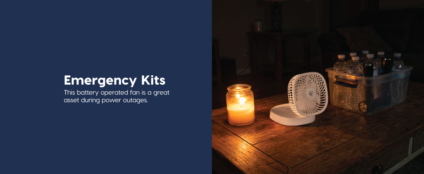 emergency kit for power outage battery operated fan