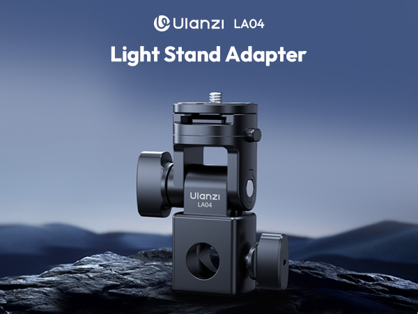 Light Stand Mount Adapter with 1/4” Screw, Quick Release Mounting Plate