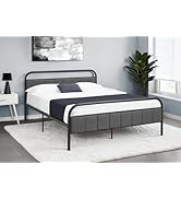 Monarch Specialties I 6075Q Bed, Queen Size, Upholstered, Bedroom, Platform Bed, Frame Only, Grey...