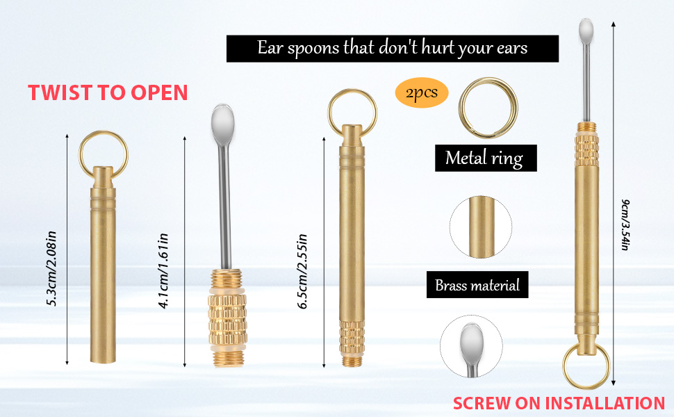 Brass Ear Scoop Folding Type Copper