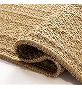 BESTSWEETIE 5'x7' Area Rug Machine Washable Hand Woven Low Pile Plain Pattern Non-Shedding Braide...