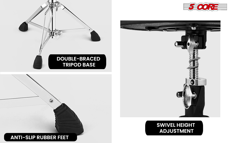 Professional Drum Throne, Seat Swivel Height Adjustable Chair Heavy Duty Stool for Drummer