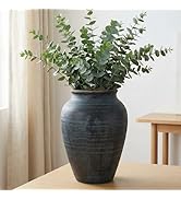 Rustic Ceramic Flower Vase,14.17Inch Indigo Artisan Handcrafted Tall Ceramic Vase Farmhouse Rusti...