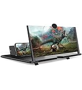 Smartphone Screen Magnifier Stand 18 Inch 3D Foldable Amplifier for Cell Phone with Adjustable An...