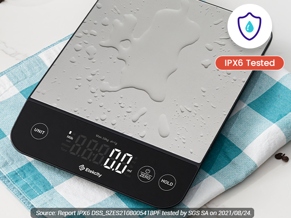 Water-resistance can provide a better user experience when cleaning the scales