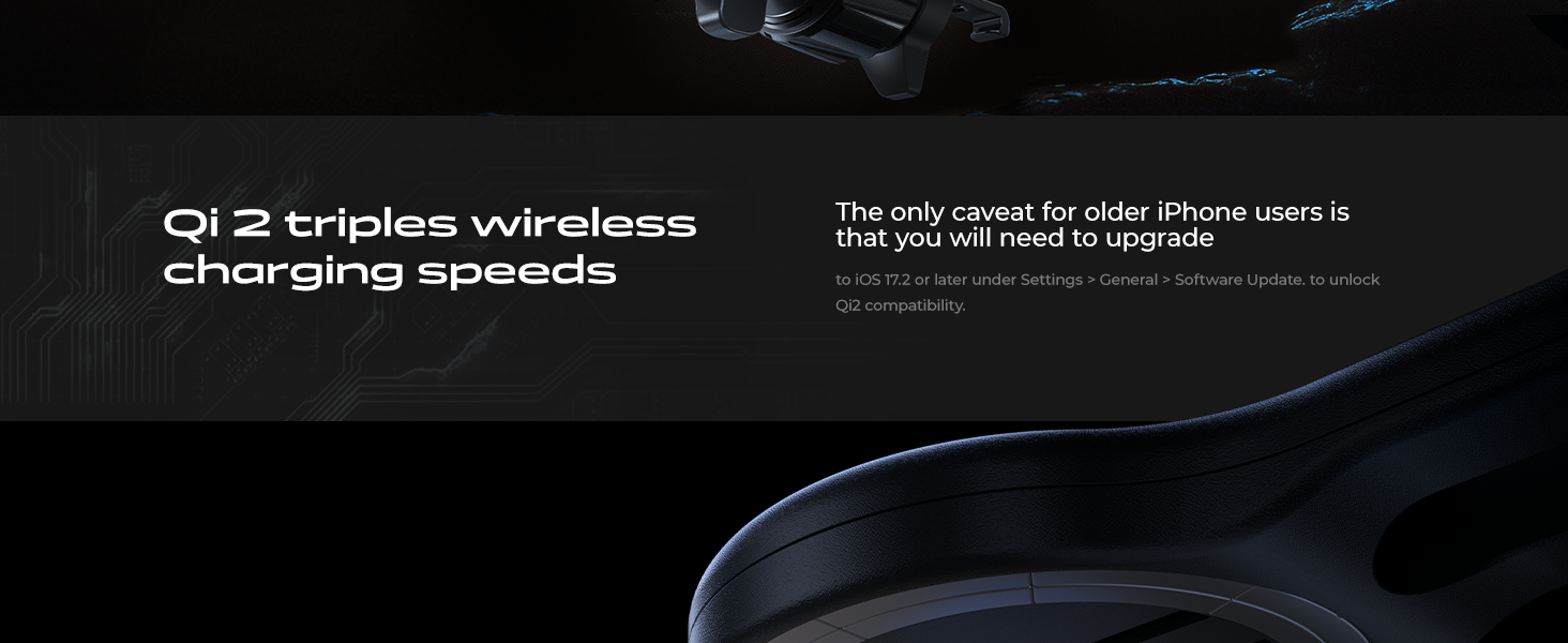 QI 2 iPhone 16 MagSafe Car Charger Mount