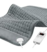 12"x24" Heating Pad, Electric Heating Pads for Neck and Shoulders and Back Pain Cramps Relief, Po...