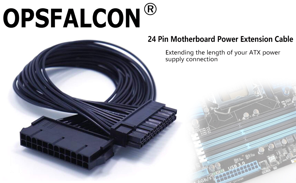 ATX 24 Pin Motherboard Power Extension Cable