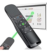 Presentation Clicker Green Laser Pointer with Air Mouse Function, Wireless Presenter Clicker RF 2...