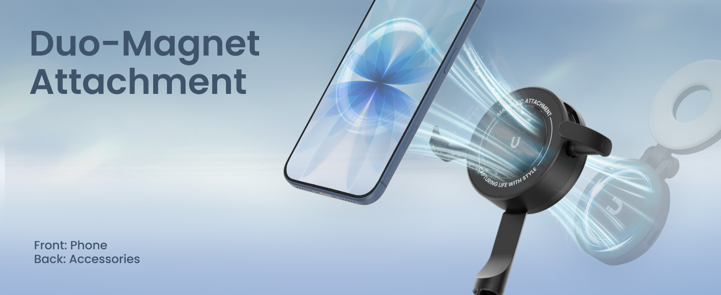 Magnetic phone tripod for iPhone 12–17 series