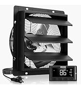 VEVOR 10 inch Shutter Exhaust Fan, Wall Mounted Attic Vent Fan with Smart Programming Variable Sp...