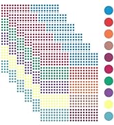 Cosics 3300PCS Small Circle Stickers, 0.2inch/6mm Colored Dot Stickers, Removable Name Number Pai...
