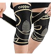 JHVW Copper Knee Brace for Women and Men(2 pack)-Knee Compression Sleeve with Straps,Knee Braces ...