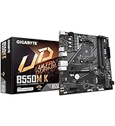 GIGABYTE B550M K AMD AM4 Micro-ATX Motherboard, Supports Ryzen 5000/4000/3000 Series Processors, ...