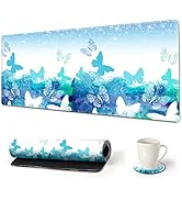 ARTSO Large Gaming Mouse Pad with Stitched Edges, XXL Extended Keyboard Mat Long Mousepad Desk De...