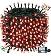 Connectable 240LED 88Ft 13Modes Christmas String Lights Indoor Outdoor | Extendable Green Wire Re...