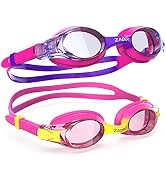 ZABERT K20 Swimming Goggles for Kids Girls Boys Age 3-14 Years Old, Anti-fog 100% UV Protection w...