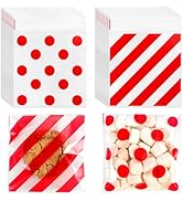 CUDICY 200pcs Cellophane Bags 5.5x5.5 Self Sealing Cookie Bags for Packaging Cellophane Treat Bag...