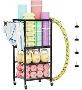 Weight Rack for Home Gym, Workout Equipment Storage Organizer, Home Gym Yoga Mat Storage Rack, We...