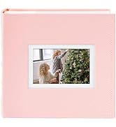 Golden State Art, Photo Album with Memo Writing Space hold 200 4x6 Horizontal Pictures, Leather C...