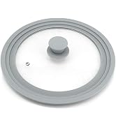 TOPULORS Universal Lid for Pots, Pans and Skillets, Tempered Glass with Silicone Rim Fits All 9 t...