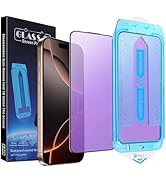 2-Pack Anti Blue Light Matte Screen Protector for iPhone 16 Pro Max, 9H Tempered Glass, Full Cove...