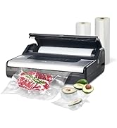 Wevac Vacuum Sealer Machine | Built-in Bag Roll Saver (up to 50’) and Cutter | Double Heat Seal |...