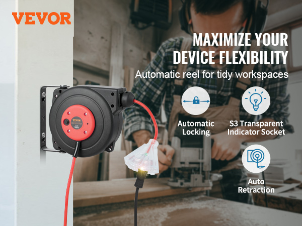 retractable extension cord reel
