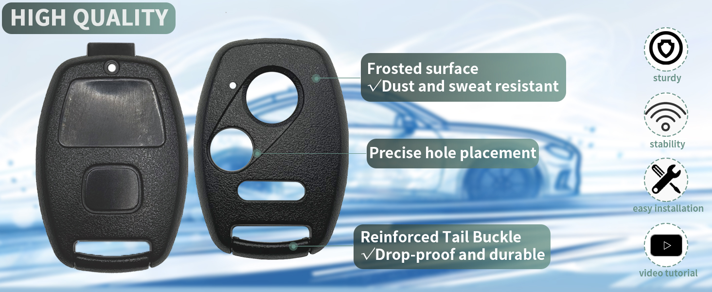3 Button Key Fob Shell for Honda Civic LX Accord