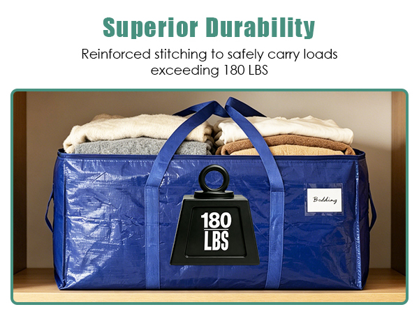 Extra Heavy Duty Large Moving Bags with Strong Zipper &amp;amp; Carrying Handles