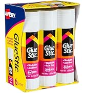 Avery Glue Stic - Washable, Non-Toxic Glue Sticks for Classroom, Crafting, and Office Use, 1.27 o...