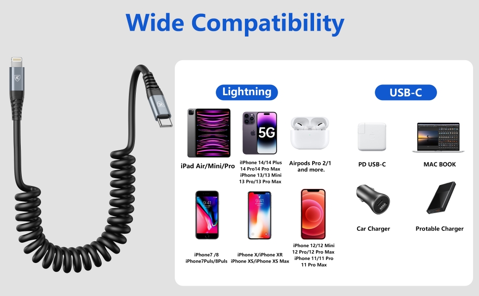 Coiled Lightning Cable