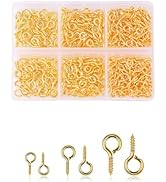 Tigbrother Small Eye Pins &amp; Hooks for Jewelry Making - Gold &amp; Silver Screw Eye Pins in 3 Sizes (8...