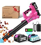 Leaf Blower Cordless 6 Speeds, Electric Leaf Blower with 2X4.0Ah Batteries, Battery Powered Leaf ...