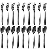 24-piece Forks and Spoons Silverware Set, Unokit Food Grade Stainless Steel Flatware Cutlery Set ...