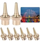 Hicello 8 PCS 1/2" Brass DN15 Fountain Nozzle Water Fountain Spray 100% Brass Adjustable Directio...