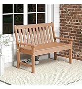 Tangkula 2-Person Outdoor Garden Park Bench, All-Weather HDPE Patio Loveseat Chair with Cozy Back...