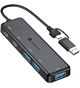 VIENON USB 3.0 Hub (5 in 1), USB C Hub, USB C to USB 3.0 Hub Adapter with USB C Power/Data Ports,...