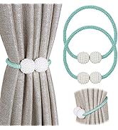 Pinowu Magnetic Curtain Tiebacks Clips - Window Tie Backs Holders for Home Office Decorative Rope...