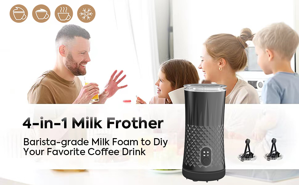 4 IN 1 Automatic Warm and Cold Milk Foamer