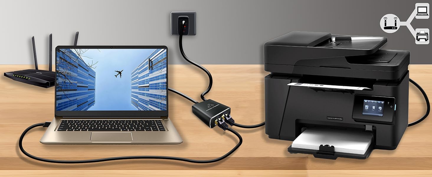 Ethernet Cable Splitter 1 to 2