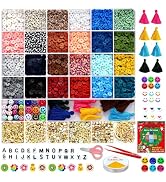 YMSDZHL 6000pcs Christmas Clay Bead for Bracelet Making Kit, 24 Colors Spacer Heishi Beads Flat R...