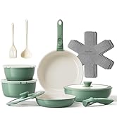 Redchef 16pcs Ceramic Pots and Pans Set Non Stick, Nonstick Ceramic Cookware Set with Detachable ...