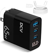 DCV 65W USB C Charger with 6.6ft C to C Cable, GaN Fast Charging Block with LED Digital Display, ...