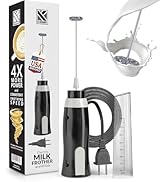 K-Brands Corded Electric Milk Frother with Plug in - Handheld Electric Whisk Stirrer Whipper - Fo...