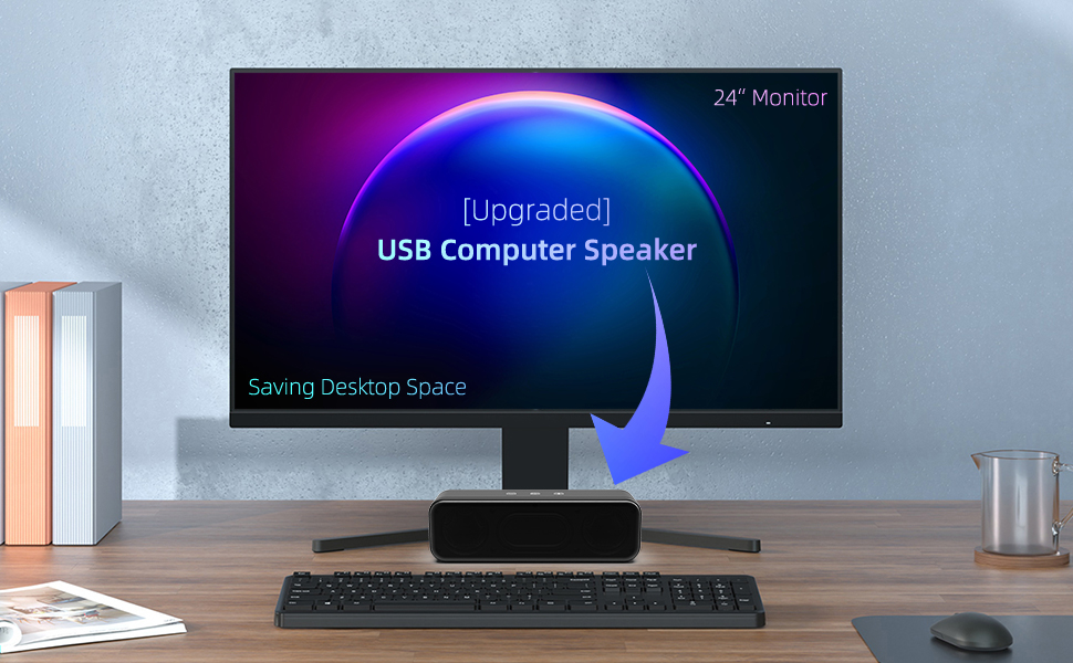 [Upgraded] USB Computer Speakers for Desktop, Laptop, PC
